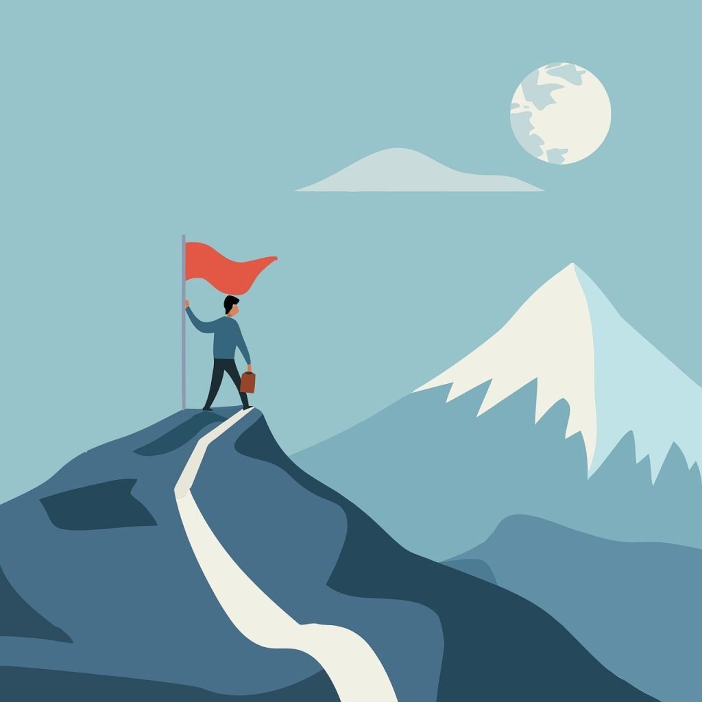 homme sur montagne